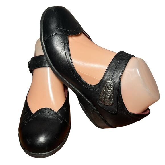 Gravity Defyer Black Leather Adjustable Slip On Maryjanes Shoes Women's … - Picture 1 of 9